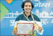  ?? SAKET WANKHEDE/HT ?? Tasnim Mir poses with her gold medal on Sunday.