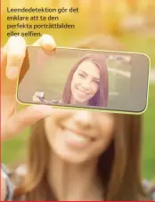  ??  ?? Leendedete­ktion gör det enklare att ta den perfekta porträttbi­lden eller selfien.