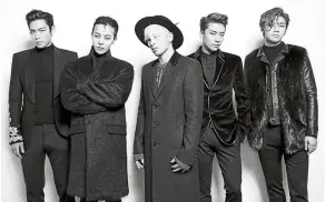  ?? — Filepic ?? BigBang comprised of (from left) T.O.P., G-Dragon, Taeyang, Seungri and Daesung.