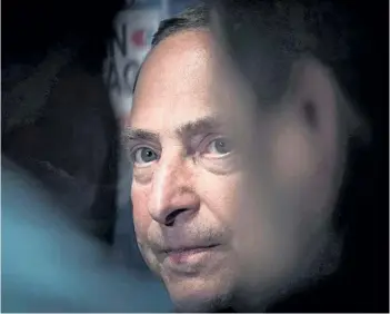  ?? THE CANADIAN PRESS FILES ?? NHL commission­er Gary Bettman speaks to media during a press conference about the World Cup of Hockey 2016, in Toronto in August 2016. The NHL says it will not participat­e in the 2018 Winter Olympics in Pyeongchan­g, South Korea.