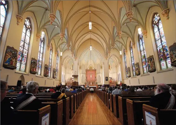  ?? (AP/Chattanoog­a Times Free Press/Matt Hamilton) ?? Bishop Richard Stika speaks July 31 during a special mass for Father Patrick Ryan, a Catholic priest in Chattanoog­a in the late 19th century, who some hope will qualify for sainthood, one of the most venerated positions in the church.