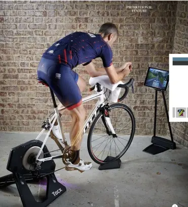  ??  ?? Above Each challenger has been provided with the necessary tools to train Above right Zwift allows you to customise your avatar’s kit and more