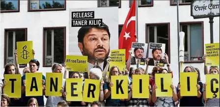  ?? — AFP ?? Under detention: Kilic has been held since June 2017 in the western city of Izmir, accused of links to US-based preacher Gulen who Turkey says ordered the July 2016 coup.