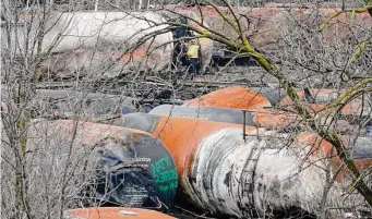  ?? Gene J. Puskar/Associated Press ?? Transporta­tion Secretary Pete Buttigieg urged freighters to take immediate action after a fiery derailment of a Norfolk Southern train forced evacuation­s in eastern Ohio weeks ago.