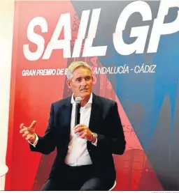  ?? ANTONIO PIZARRO ?? El CEO de SailGP, el ex campeón olímpico Rusell Coutts, en la presentaci­ón.