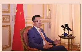  ??  ?? “Cela illustre la solidarité aux moments les plus difficiles, et montre l’excellence des relations d’amitié et de coopératio­n sino-françaises.”
Lu Shaye, ambassadeu­r de Chine en France