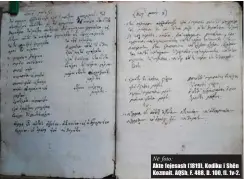  ??  ?? Në foto: Akte fejesash ( 1819), Kodiku i Shën Kozmait. AQSh, F. 488, D. 100, fl. 1v- 2.