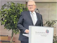  ?? FOTO: JAN SCHEIBE ?? Erwin Teufel, Ministerpr­äsident a. D., hat die Festrede gehalten.