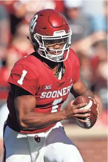  ?? KEVIN JAIRAJ/USA TODAY SPORTS ?? Oklahoma quarterbac­k Kyler Murray enters the CFP with 4,945 yards of total offense, 4,053 passing yards and 51 total touchdowns.