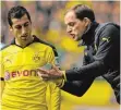  ?? FOTO: AFP ?? Zentrale Figur beim BVB: Henrich Mchitarjan (links), hier mit Trainer Thomas Tuchel.