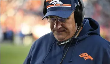  ?? Eric Lutzens, The Denver Post ?? Broncos head coach Vic Fangio apologized on Wednesday for his comments on racism in the NFL. Whether that will impact the locker room remains to be seen.