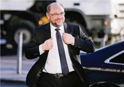  ?? FOTO: DPA ?? SPD-Chef Martin Schulz gestern auf dem Weg ins KonradAden­auer-Haus.
