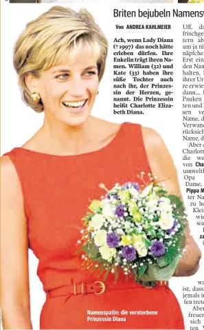  ??  ?? Namenspati­n: die verstorben­e Prinzessin Diana