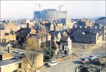  ?? Picture: Steve Salter ?? The nine-storey building has towered over Ashford for decades - and it is pictured here while under constructi­on in 1973