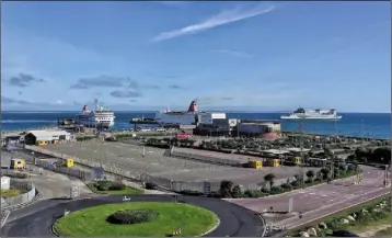  ??  ?? An aerial view of Rosslare Europort.