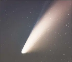  ?? Johnny Horne / Associated Press ?? Comet NEOWISE as photograph­ed using a telescope from Grandfathe­r Mountain in Linville, N.C., on July 18.