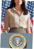  ??  ?? Leading lady: How Meghan could look as U.S. head of state