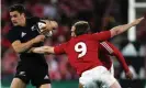  ?? Photograph: Shaun Botterill/Getty Images ?? Dan Carter faces the British & Irish Lions in 2005.