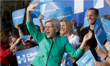  ?? AP Photo/John Locher ?? In this 2016 file photo, Sen. Elizabeth Warren, D-Mass., attends a rally in Las Vegas.