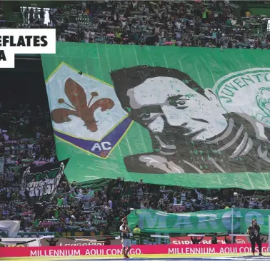 ??  ?? Tribute...Sporting supporters honour Marco Ficini