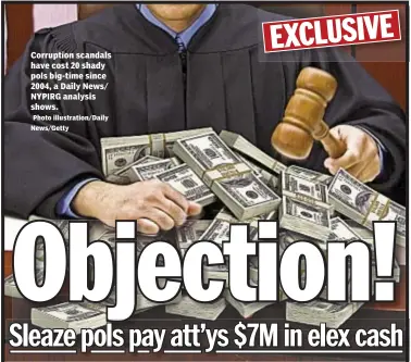  ?? Photo illustrati­on/daily
News/getty ?? Corruption scandals have cost 20 shady pols big-time since 2004, a Daily News/ NYPIRG analysis shows.