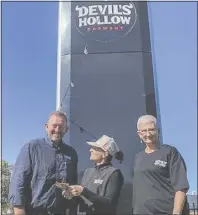  ?? PHOTO: SUPPLIED ?? Macquarie Homestay’s Rod Crowfoot, Devil’s Hollow Brewery co-owner Ceridwyn Usback and Blueridge Business Park owner Melissa Knaggs.