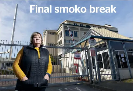  ?? ROSS GIBLIN/STUFF ?? The Imperial Tobacco plant in Petone is being pulled down to make way for 95 townhouses and a business park. Former Imperial employee Sandra Paulin worked there for 48 years until last year when it closed.