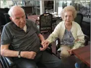  ?? PEG DEGRASSA - MEDIANEWS GROUP ?? Jack and Freda Gross talk about the ups and downs of being married for seventy years. The couple, who now reside at Wesley Enhanced Living Main Line in Marple Township celebrate their milestone anniversar­y today.