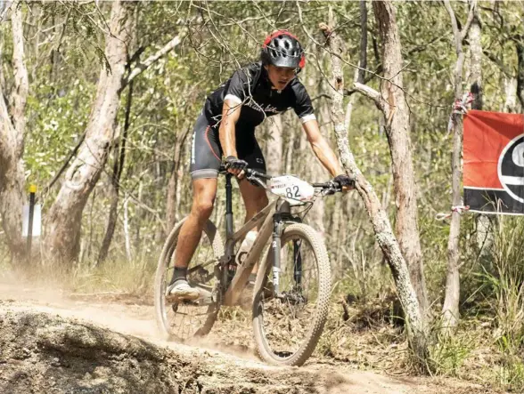  ?? Photo: HOMER NEMENZO/YOUNIQUE FOTOS ?? ON PACE: Jacson McNamara shows some speed during the Queensland State Cross Country Mountain Bike titles.