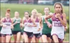  ?? H John Voorhees III / Hearst Connecticu­t Media ?? Bethel’s Ava Graham finished second in a meet against New Milford and Brookfield in 2019.