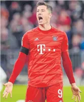  ??  ?? Bayern’s Robert Lewandowsk­i celebrates.