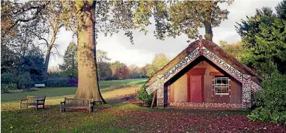  ?? PHOTO: MAARTEN HOLL/FAIRFAX NZ ?? "We wouldn’t say no if they offered it to us," says Jim Schuster of the Maori Meeting House Hinemihi. Hinemihi, a Maori meeting house that sits at Clandon House in Surrey, was used as a military hospital during World War I and members of the Maori...