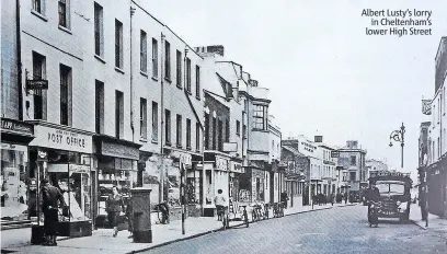  ?? ?? Albert Lusty’s lorry in Cheltenham’s lower High Street