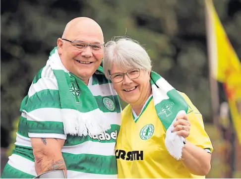  ?? Picture by Gareth Jennings. ?? PASSION: Steven Pert and wife Yvonne have followed their beloved Celtic around the world.