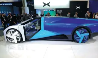  ?? WU XIAOLING / XINHUA ?? A China-made electric vehicle on display during the CES 2024 in Las Vegas earlier this year.