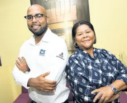  ??  ?? Marcia Forbes, executive chairman of Phase 3 Production­s, poses with her CEO son Richard Delano Forbes on Monday, August 12.