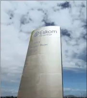  ?? PHOTO: REUTERS ?? Eskom’s logo at Koeberg nuclear power plant. Eskom has been a recipient of state fund guarantees in the past.