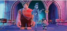  ?? [PHOTO PROVIDED BY DISNEY/AP] ?? This image released by Disney shows characters, from left, Ralph, voiced by John C. Reilly, Yess, voiced by Taraji P. Henson and Vanellope von Schweetz, voiced by Sarah Silverman in a scene from “Ralph Breaks the Internet.”