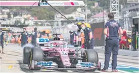  ?? RACING POINT ?? RESPONDE. Pérez compartirá la segunda fila de la parrilla con Valtteri Bottas, de Mercedes