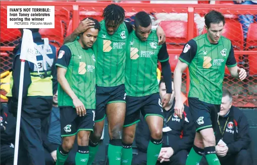  ?? PICTURES: PSI/John Marsh ?? IVAN’S NOT TERRIBLE: Ivan Toney celebrates scoring the winner