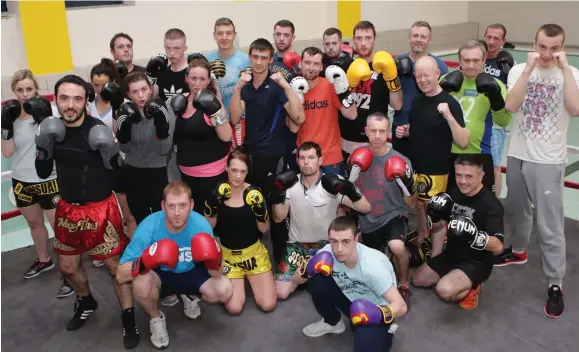  ??  ?? Whitecolla­r boxers training at the Go Gym Charleslan­d for their bouts in Dalkey on December 3