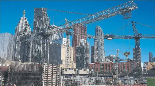  ?? RENÉ JOHNSTON TORONTO STAR FILE PHOTO ?? Only a tiny percentage — 10.9 per cent — of residentia­l high-rises being built in Toronto are designed to be rental buildings. The remainder are condo towers.