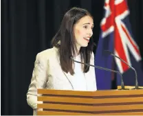  ?? PHOTO:GETTY IMAGES ?? Growth warning . . . Prime Minister Jacinda Ardern at a postCabine­t press conference.