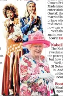  ??  ?? Music royalty and actual royalty: both Abba and Queen Elizabeth win in their categories