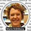  ??  ?? Marie Ståhlberg.