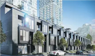  ?? GAZETTE FILES ?? The YUL condominiu­m complex in downtown Montreal includes 17 four-bedroom townhouses near Overdale Avenue that have a luxury and cachet all their own.