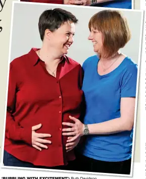  ??  ?? ‘BUBBLING WITH EXCITEMENT’: Ruth Davidson and partner Jen Wilson, from Wexford, photograph­ed for The Mail on Sunday