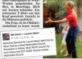  ??  ?? Lauren als kleines Mädchen, in ihrer Heimat Colorado, mit ihrem Vater. Jetzt postet er auf der Facebook-Seite seiner verstorben­en Tochter über Gedenkmess­en für sie.