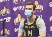  ?? Lori Van Buren / Albany Times Union ?? Ualbany men's basketball player Adam Lulka is hoping to shake off his injury woes.