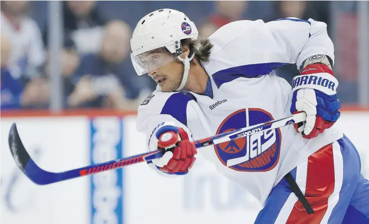  ?? — THE CANADIAN PRESS FILES ?? Teemu Selanne is the 15th highest scorer in NHL history. He is seen above during the NHL’s Heritage Classic Alumni game in Winnipeg in 2016.